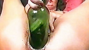 bottle video: Chubby mature fisted and bottled vintage