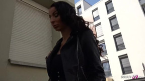 street video: German scout - milf valentina with big boobs talk to ass at street casting