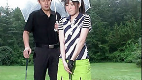 golf video: Michiru Tsukino is a very passionate golf fan