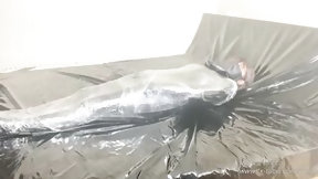 mummification video: Bodysuit five layers and mummification wrap orgasm
