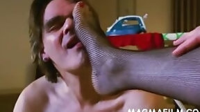 strapon guy video: Mature mistress fucks her male slave's butt