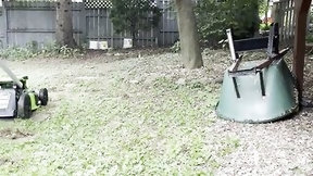 braless video: Mowing Grass Topless (Blowjob Unfortunately Cut Off)