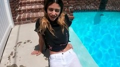 swimming video: Wetlook Cute Girl Jeans Swimming