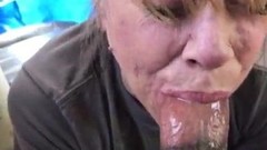 sucking video: Mature whore mom sucking black cock