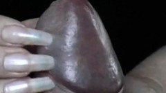 dick video: Long nails teasing monster cock