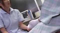 japanese nurse video: Japanese nurse takes sperm sample with tight latex gloves -2