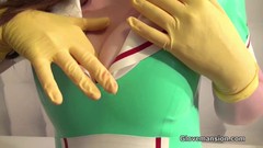 gloves video: Medical glove tease with Tina