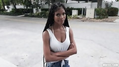 afro video: Ebony with big boobs Nia Nacci screwed by a long white boner