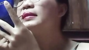 chinese in homemade video: chinese bimbos at home alone and bored masturbates five