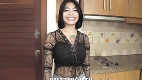 chinese tits video: Babe huge titty chinese maid will do anything for a job