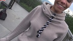 german amateur video: German ebony latina amateur teen outdoor pov fuck