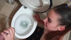chubby teen video: Chubby teen loves taking daddy for a piss