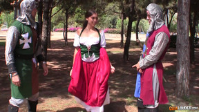 medieval video: Medieval cosplay Coition of Thrones with hot brunette klara gold