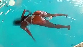 swimming video: See Through Bright Bikini In Swimming That Is Public