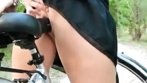 bicycle video: Public Nudity Bicycle Riding Babe