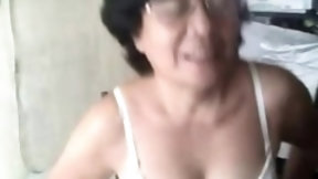 japanese in solo video: Granny asian on cam