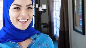 arab in 3some video: HijabHookup.Me - Movers discover that Arab hijab 18 Maya Bijou is a freak