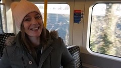 cum gargling video: Quick Blow Job & Swallow on the Train