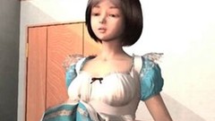 asian 3d video: Cute anime maid pleasuring snatch with a vibrator