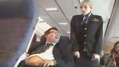 airplane video: American Stewardess Handjob - Part 1