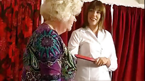 lesbian granny video: sub granny gets spanking from young Mistress