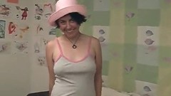 hippy video: Hairy hippie chick with big tits plays with her pussy