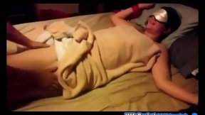 blindfolded video: Amateur wife wears a blindfold and is restrained while getting sexually used by husband