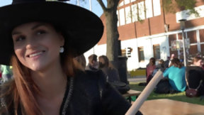 czech couple video: Big-tittied witch Barbara Bieber spreads legs for money