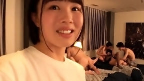 asian group sex video: Petite Asian girl introduced to group sex in a hotel room