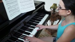 piano video: BBC fucks naughty piano girl Amy Faye and spurts cum on her face