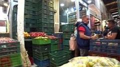 braless video: transparent blouse Braless supermarket and fruits store