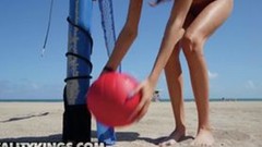 athletic video: Reality Kings - Athletic teen beach babe Natalia Nix takes older big dick