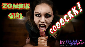 halloween video: ZOMBIE GIRL HUNGRY FOR COCK - ImMeganLive