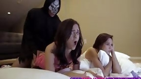 halloween video: Trick Or Treat Fuck With My Hot Step Sister And Her Friend