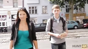 czech couple video: HUNT4K. Poor boy for money is compelled to see GFs affair with