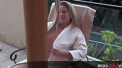 vacation video: Chubby blonde got spit- roasted in a hotel room, while she was having a short vacation