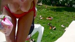 vacation video: ITALIAN Wife in MEXICO INCREDIBLE NATURAL BOOBS TOPLESS VACATION