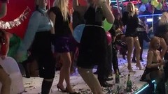 clothed sex video: Babes get naughty with stiff tools during a New Year's party