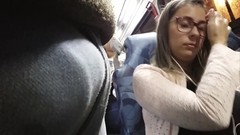 bus video: Big tits girl on the bus