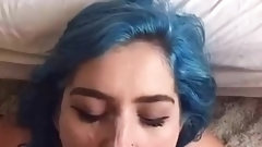 emo video: Blue Hair Emo Gets Banged