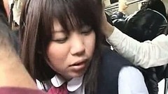 asian bus video: Innocent Teen groped to orgasm on a bus