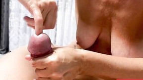 urethra video: Old Lady fem dom urethra milking hand job sub semen extraction sperm