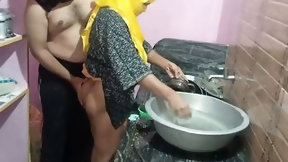 indian doggystyle video: Stepsister has sex with stepbrother in the kitchen