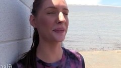 cum drinking video: Shy girl experiences gloryhole adventure