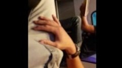 bulge video: risky jerk in a public train