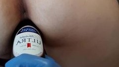 bottle video: Blue Latex Gloves  Bottle Insertion  Quarantine Pussy