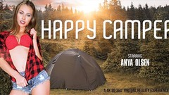 vr 360 video: Happy Camper - Drilling Young and Tight Babe Outdoor