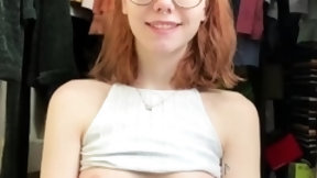 redhead teen video: Small titted teen redhead fucked