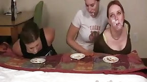 game show video: Wednesday, Kim and London Pie Eating Contest