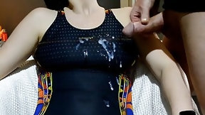swimsuit video: Rubbing and Cumming on One Piece Swimsuit
